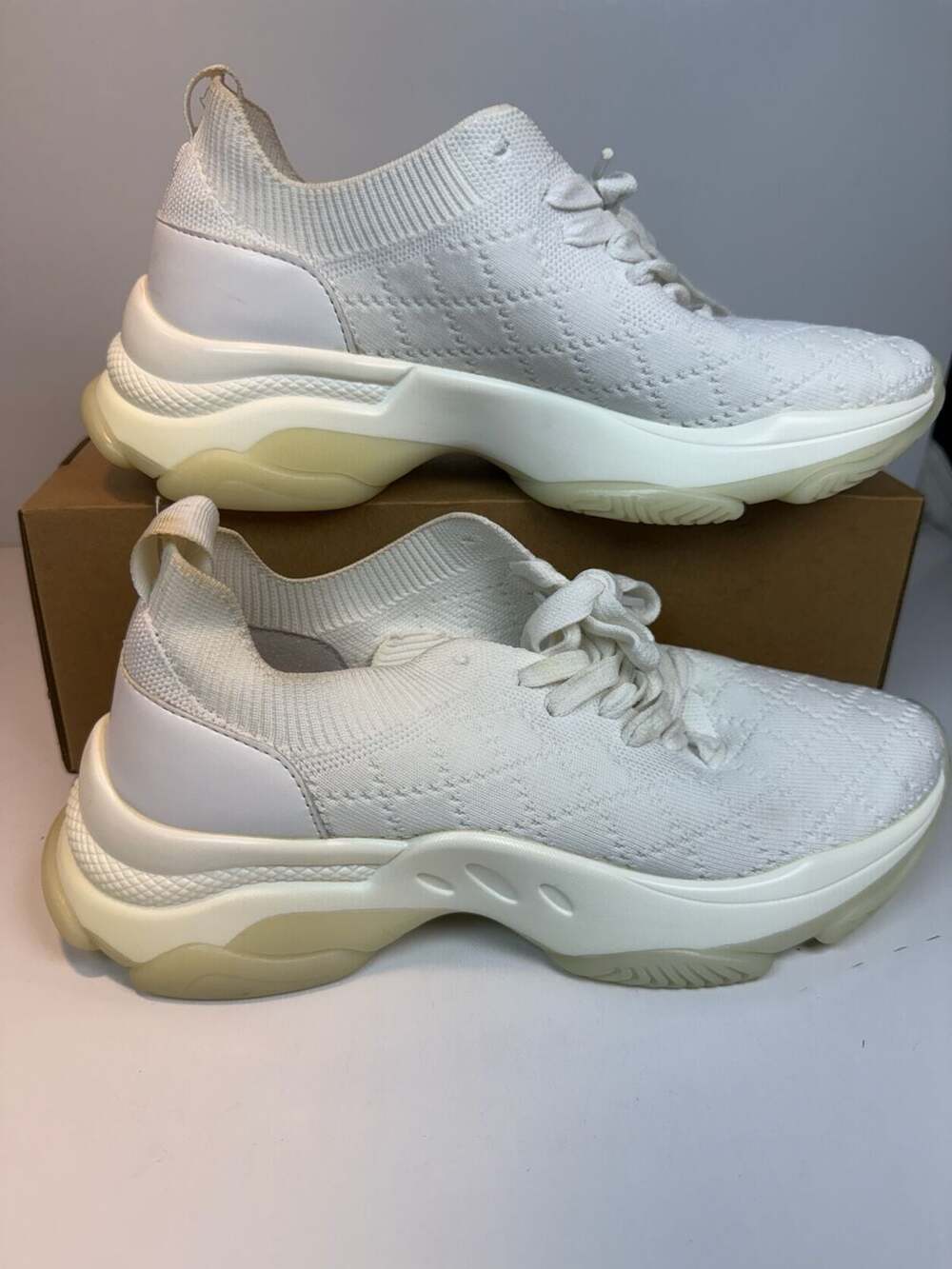 Steve Madden Myles Quilted Chunky Sneakers White